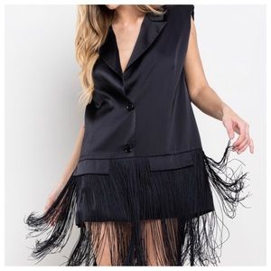 01 Chic and Unique Royal Blue Fringe Jacket vest